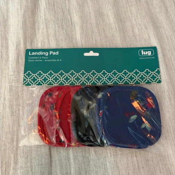 NEW Lug Landing Pad Coasters 6-Pack - Red, Black, Blue - Picture 1 of 3